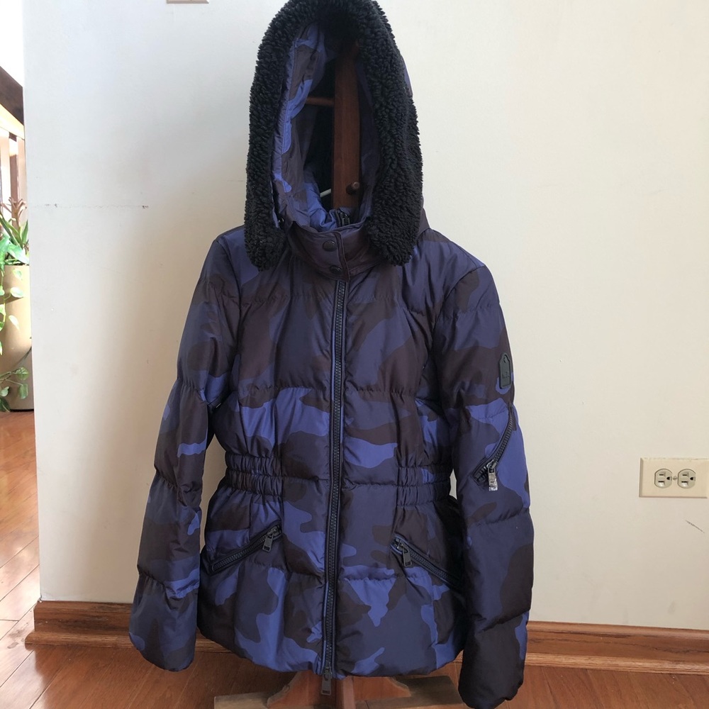 Coach camouflage down jacket.
